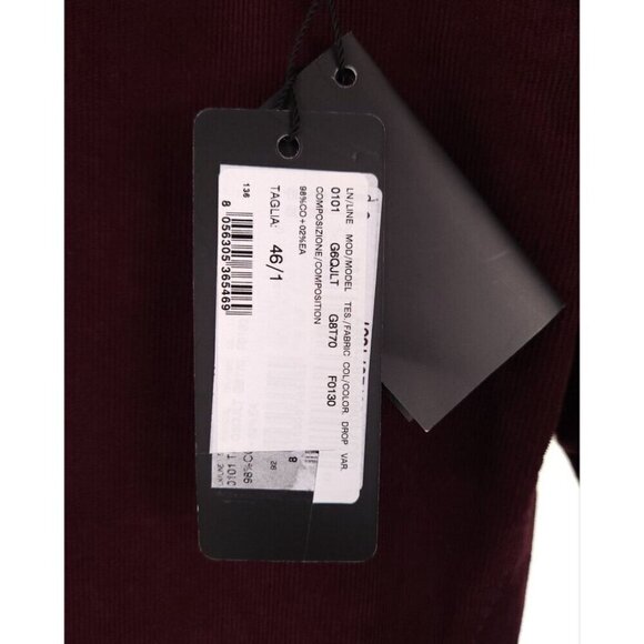 Dolce & Gabbana 14 Stretch Corduroy Trousers Size 46 US 30 S Mens Burgundy $725 - Picture 9 of 13
